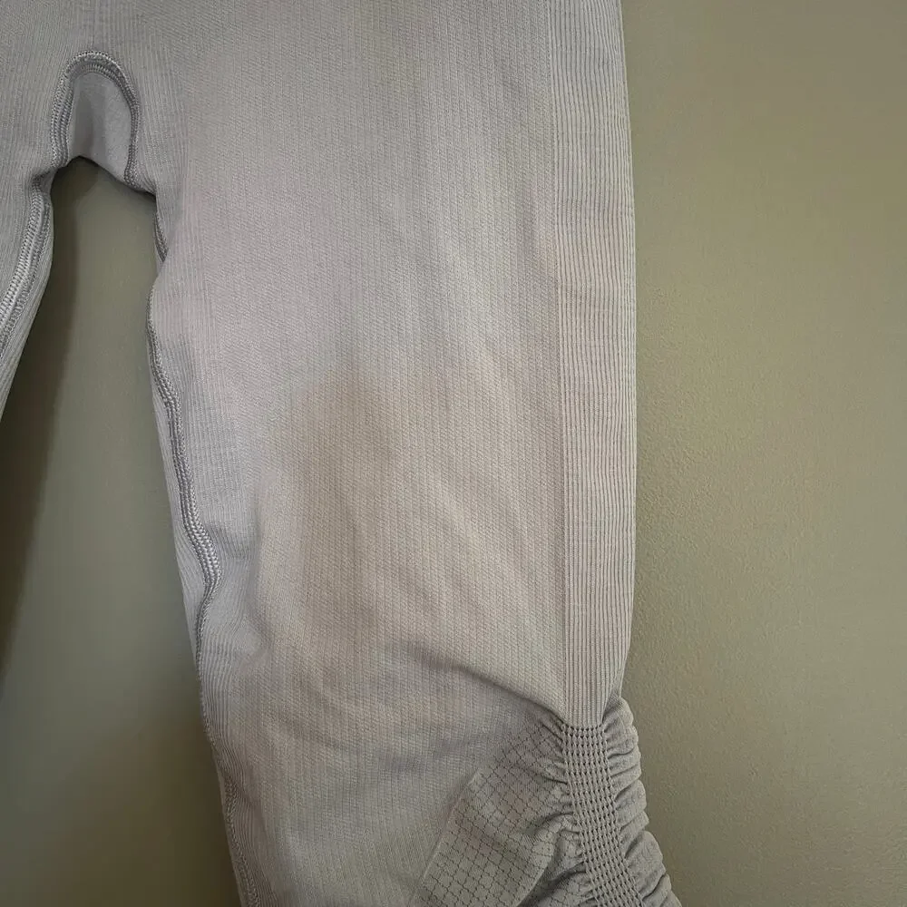 Lululemon Flow & Go Crop‎ Battleship Grey Sz 6 High Waisted Leggings Gym Workout
